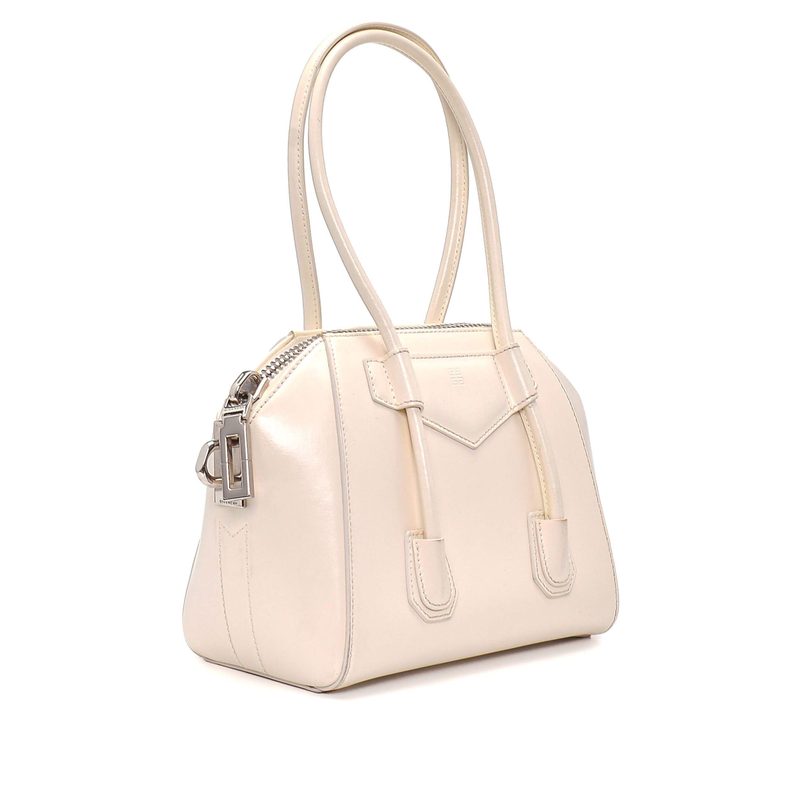 Givenchy - White Smooth Leather Nano Antigona Bag